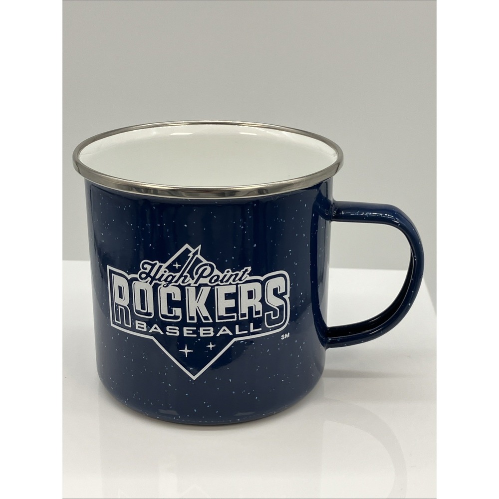 High Point N.C. Rockers Baseball DeBeen Blue Enamel Camping Mug Coffee Tea Cup